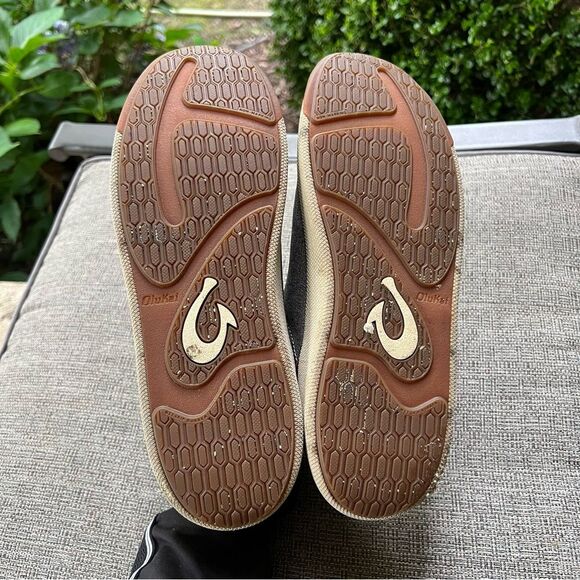 Olukai Men's Nanea Li Gray Lace Casual Canvas Comfort Sneakers Shoes Sz 9.5 - Picture 3 of 16